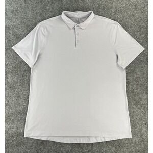 Lululemon Evolution Polo Shirt Mens XL Gray Stripe Athleisure Stretch Casual